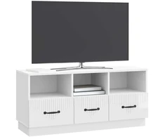 TV staliukas Televizoriaus spintelė Itin blizgi balta 102 x 34,5 x 47 cm