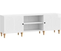 TV staliukas Televizoriaus spintelė Itin blizgi balta 150 x 31 x 50 cm