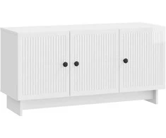 TV staliukas Televizoriaus spintelė Itin blizgi balta 99 x 34,5 x 50 cm