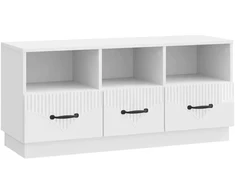 TV staliukas Televizoriaus spintelė Itin blizgi balta 102 x 34,5 x 47 cm