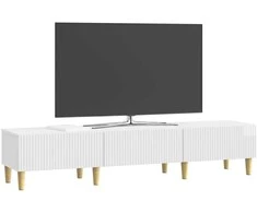 TV staliukas Televizoriaus spintelė Itin blizgi balta 147 x 34,5 x 30 cm