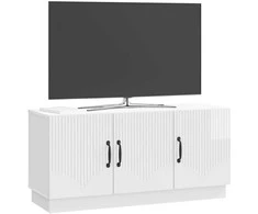 TV staliukas Televizoriaus spintelė Itin blizgi balta 99 x 34,5 x 47 cm