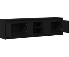 TV staliukas TV vienetai 2 pcs Juoda 180 x 34 x 50 cm Apdirbta mediena