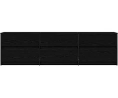 TV staliukas TV vienetai 180 x 34 x 50 cm Juodas ąžuolas Apdirbta mediena