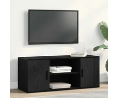 TV staliukas Televizoriaus spintelė juoda ąžuolo 100 x 35 x 40 cm