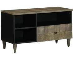 TV staliukas Televizoriaus spintelė, juoda, 80x33x46cm, mango masyvas
