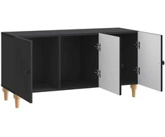 TV staliukas Televizoriaus spintelė 99 x 34,5 x 50 cm Juoda Apdirbta mediena