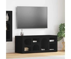 TV staliukas Televizoriaus spintelė Juoda 100 x 35 x 40 cm Apdirbta mediena