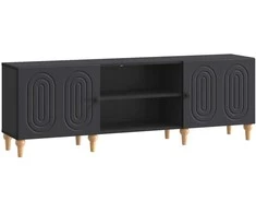 TV staliukas Televizoriaus spintelė Juoda 150 x 31 x 50 cm Apdirbta mediena