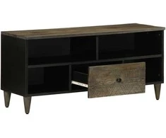 TV staliukas Televizoriaus spintelė, juoda, 100x33x46cm, mango masyvas