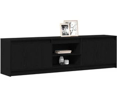 TV staliukas TV vienetai 2 pcs Juoda 180 x 34 x 50 cm Apdirbta mediena