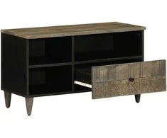TV staliukas Televizoriaus spintelė, juoda, 80x33x46cm, mango masyvas