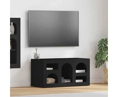 TV staliukas Televizoriaus spintelė Juoda 80 x 35 x 40 cm Apdirbta mediena