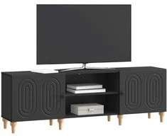 TV staliukas Televizoriaus spintelė Juoda 150 x 31 x 50 cm Apdirbta mediena