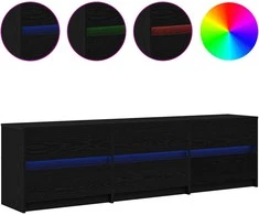 TV staliukas TV vienetai 2 pcs Juodas ąžuolas 180 x 34 x 50 cm