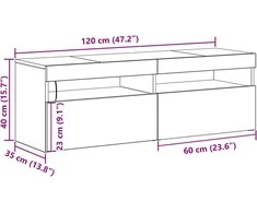 TV staliukas Televizoriaus spintelė 120 x 35 x 40 cm Juodas ąžuolas