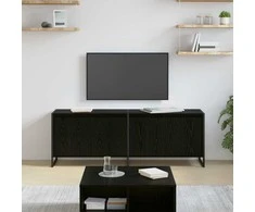 TV staliukas Televizoriaus spintelė Juodas ąžuolas 140 x 36 x 49.5 cm
