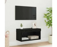 TV staliukas TV spintelių komplektas su LED Juodas ąžuolas 60 x 30 x 30 cm