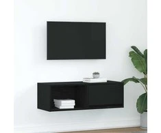 TV staliukas Televizoriaus spintelė, juodas ąžuolas, 80x31x25,5 cm, mediena