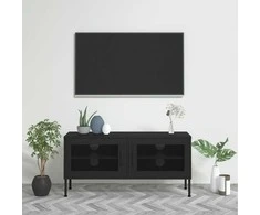 TV staliukas Televizoriaus spintelė, juodos spalvos, 105x35x50cm, plienas