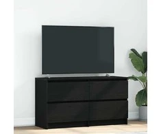 TV staliukas Televizoriaus spintelė, juodos spalvos, 100x35x54 cm, mediena