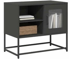TV staliukas Televizoriaus spintelė, juodos spalvos, 68x39x60,5cm, plienas