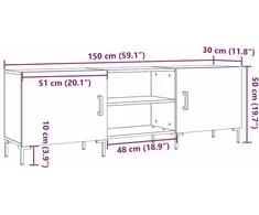 TV staliukas Televizoriaus spintelė, medienos, 150x30x50cm, apdirbta mediena