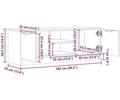 TV staliukas Televizoriaus spintelė, medienos 102x35x36,5cm apdirbta mediena