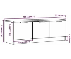 TV staliukas Televizoriaus spintelė, medienos 102x35x36,5cm apdirbta mediena