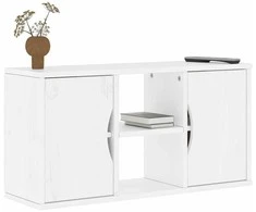 TV staliukas Televizoriaus spintelė, ODDA, balta, 79x24x40cm, pušies masyvas