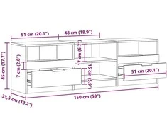 TV staliukas televizoriaus spintelė Old Wood 150x33,5x45 cm Engineered Wood