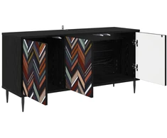 TV staliukas Televizoriaus spintelė OMMEN 102 x 33 x 51 cm Juodojo ąžuolo