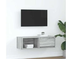 TV staliukas Televizoriaus spintelė, pilka ąžuolo, 80x31x25,5 cm, mediena