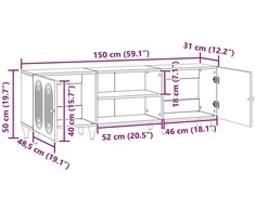 TV staliukas Televizoriaus spintelė 150 x 31 x 50 cm Pilka sonoma ąžuolo