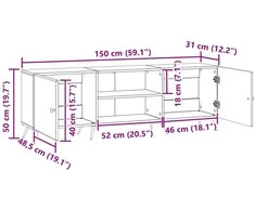 TV staliukas Televizoriaus spintelė 150 x 31 x 50 cm Pilka sonoma ąžuolo