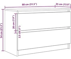 TV staliukas Televizoriaus spintelė, pilka ąžuolo, 80x35x54 cm, mediena