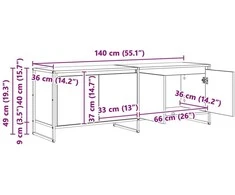 TV staliukas Televizoriaus spintelė 140 x 36 x 49.5 cm Pilkas Sonoma
