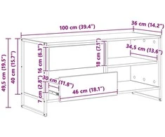 TV staliukas Televizoriaus spintelė 100 x 36 x 49,5 cm Pilkas Sonoma