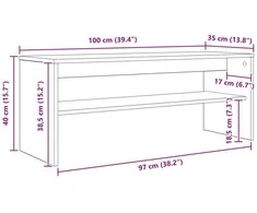 TV staliukas Televizoriaus spintelė 100 x 35 x 40 cm Pilkas Sonoma