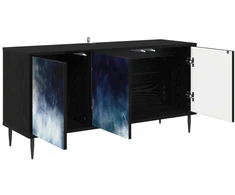 TV staliukas Televizoriaus spintelė RAALTE 102 x 33 x 51 cm Juodojo ąžuolo