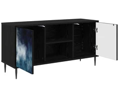 TV staliukas Televizoriaus spintelė RAALTE 102 x 33 x 51 cm Juodojo ąžuolo