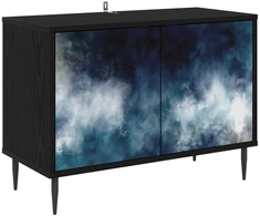TV staliukas Televizoriaus spintelė RAALTE 69 x 33 x 50,5 cm Juodojo ąžuolo