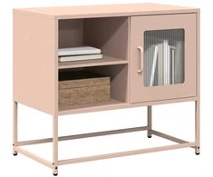 TV staliukas Televizoriaus spintelė, rožinės spalvos, 68x39x60,5cm, plienas