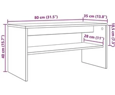 TV staliukas Televizoriaus spintelė 80 x 35 x 40 cm Rūkyta ąžuolas