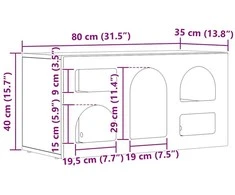 TV staliukas Televizoriaus spintelė ELST 80 x 35 x 40 cm Rūkyta ąžuolas
