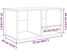 TV staliukas TV spintelių komplektas 72 x 35 x 37 cm Ruda Apdirbta mediena