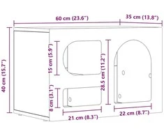TV staliukas Televizoriaus spintelė ELST 60 x 35 x 40 cm Senas medis