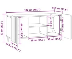 TV staliukas Televizoriaus spintelė 102 x 34,5 x 52 cm Sendintos medienos