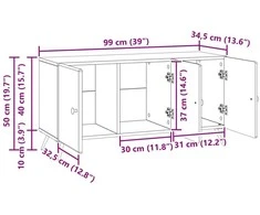 TV staliukas Televizoriaus spintelė Sendintos medienos 99 x 34,5 x 50 cm