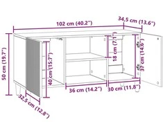 TV staliukas Televizoriaus spintelė 102 x 34,5 x 50 cm Sendintos medienos